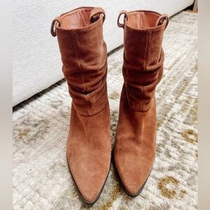 Brenda Zaro Alina Chestnut Suede Slouchy Boot